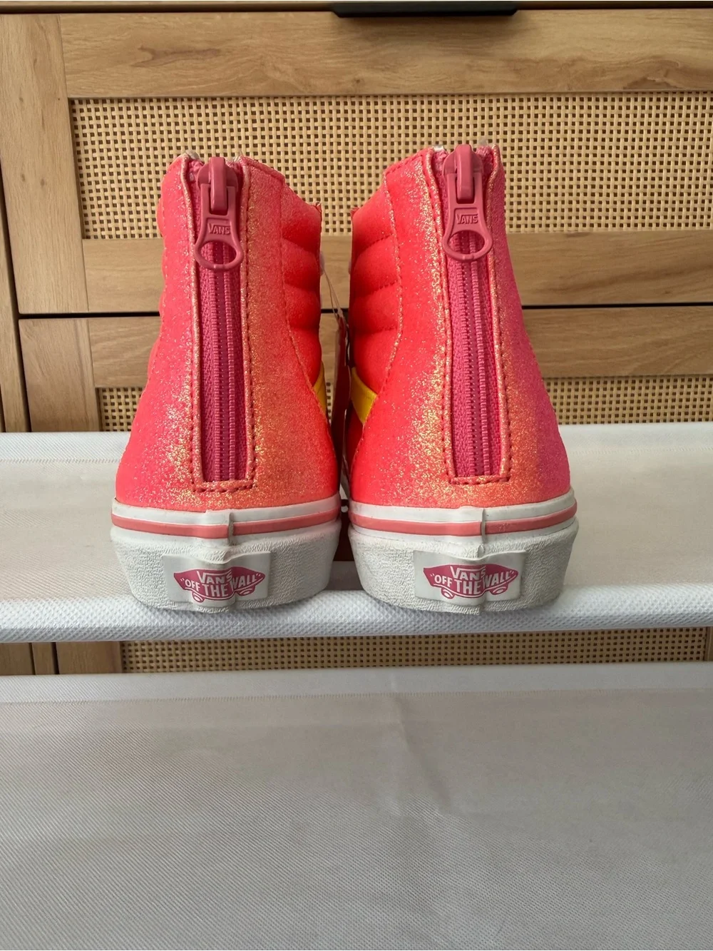 Vans - size 3 - NWT sk8 hi zip neon glitter sneakers